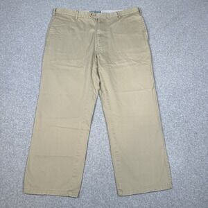 PETER MILLAR Pants 36x26 Khaki Pima Cotton Raleigh Washed Twill Chino Flat Front
